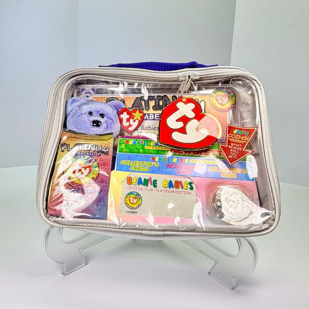 Ty Beanie Babies Official Club Platinum Edition Membership Kit Clubby II Bear
